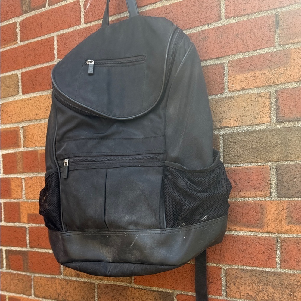 GAP Black nylon and  Leather Backpack